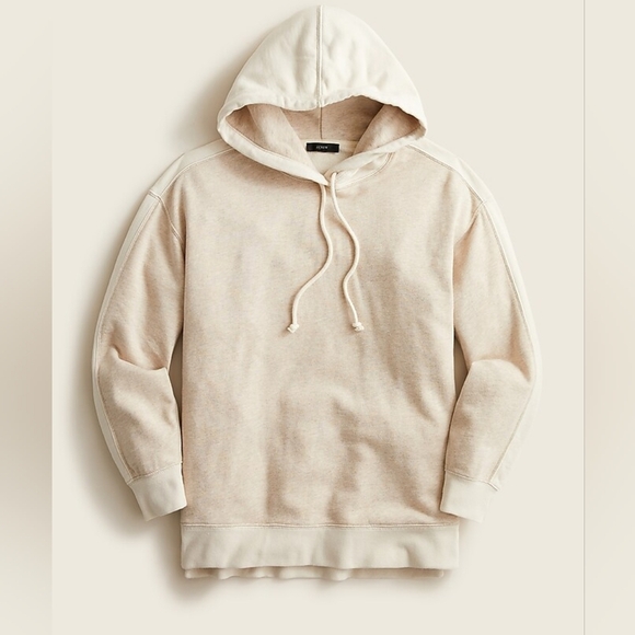 J. Crew Tops - J CREW BD665 University Terry Beige Hoodie Sweatshirt XS